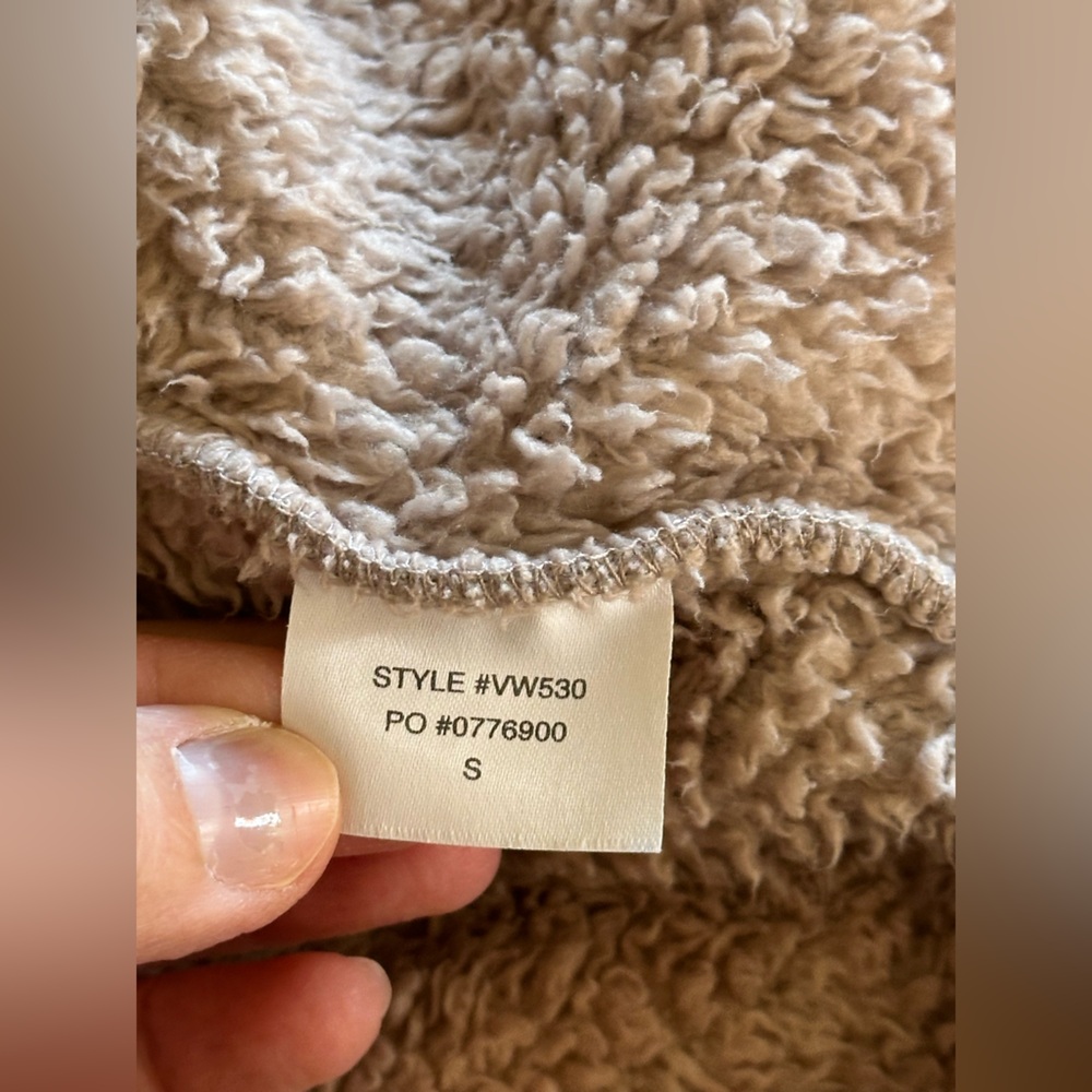 Sz S Vuori Women’s Cozy Sherpa Jacket Umber Pink Fleece Full Zip pale rose pink - Picture 7 of 8